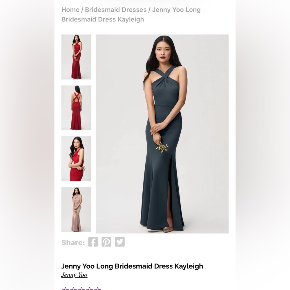 Jenny Yoo Long Bridesmaid Dress - Storm